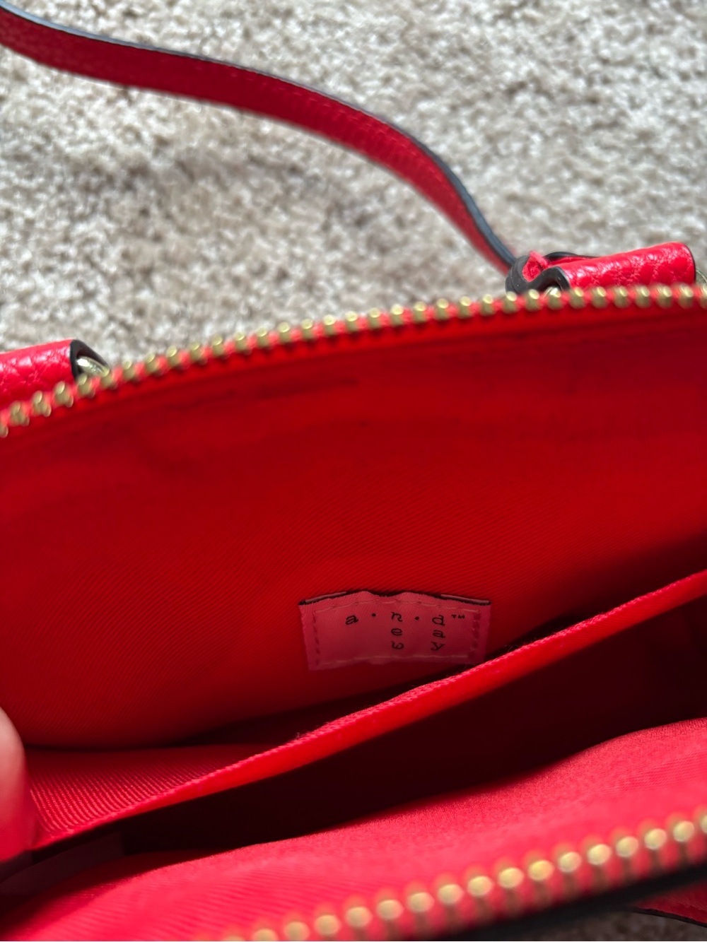 a new day Red Pebble Leather Mini Crossbody Purse - Picture 10 of 11